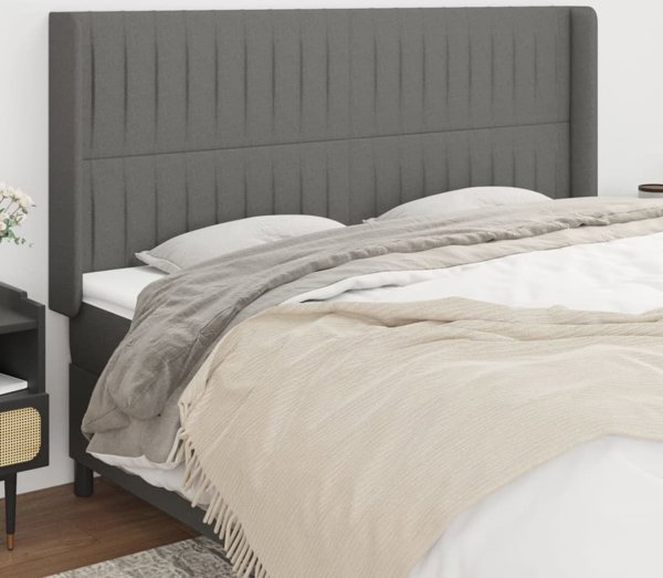 vidaXL Κεφαλάρι uszak σκούρο γκρι 183x16x118/128 εκ. ύφασμα
