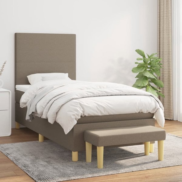 vidaXL Κρεβάτι Continental με στρώμα, ταφ, ύφασμα, 80x200 εκ.