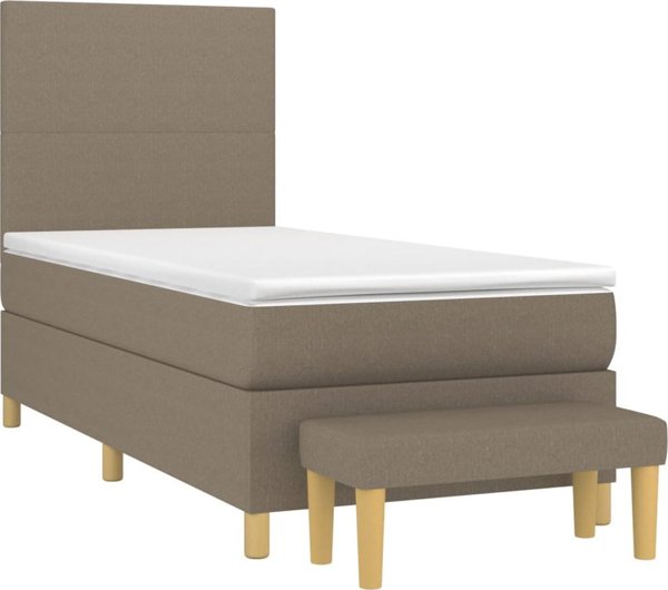 vidaXL Κρεβάτι Continental με στρώμα, ταφ, ύφασμα, 80x200 εκ.