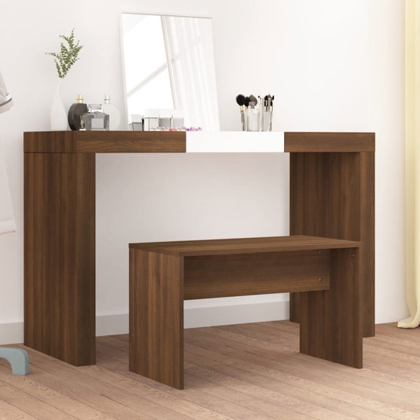 vidaXL Σκαμπό για Τουαλέτα, Καφέ Δρυς, 70x35x45 εκ.