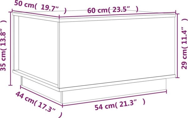 vidaXL Τραπεζάκι καφέ, χρώμα μέλι, 60x50x35 εκ., από μασίφ πεύκο