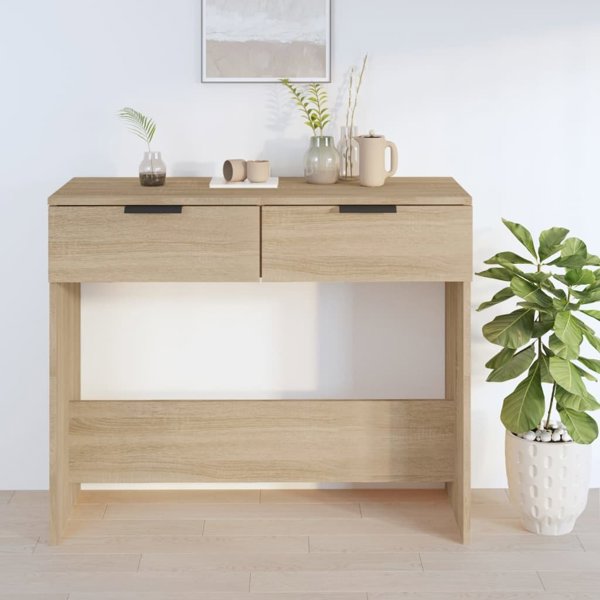 vidaXL Stolik konsolowy, dab sonoma, 90x36x75 cm