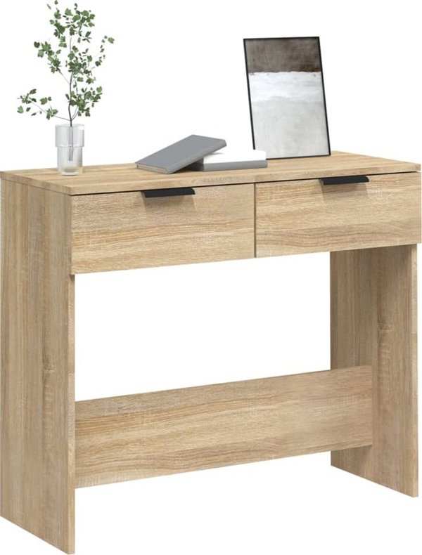 vidaXL Stolik konsolowy, dab sonoma, 90x36x75 cm