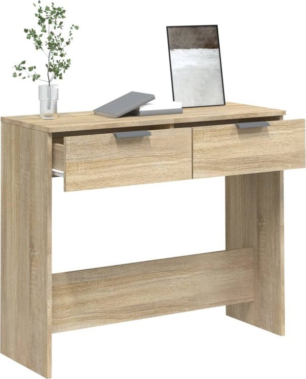 vidaXL Stolik konsolowy, dab sonoma, 90x36x75 cm