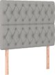 vidaXL Κεφαλάρι Κρεβατιού με LED, Ανοιχτό Γκρι, 90x7x118/128 εκ, Υφασμάτινο