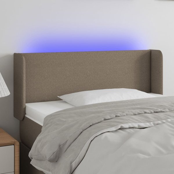 vidaXL Zaglowek do lozka z LED taupe 93x16x78/88 cm tkanina