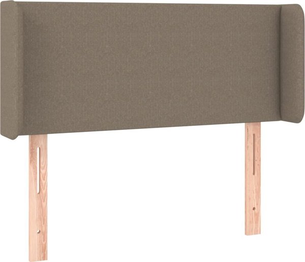 vidaXL Zaglowek do lozka z LED taupe 93x16x78/88 cm tkanina