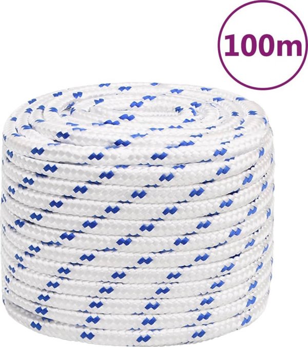 vidaXL ναυτικό σχοινί, λευκό, 18 mm, 100 m, πολυπροπυλένιο