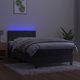 vidaXL Λουτζκο κοντινεντάλε με στρώμα και LED, γκρι βελούδο 80x200 cm