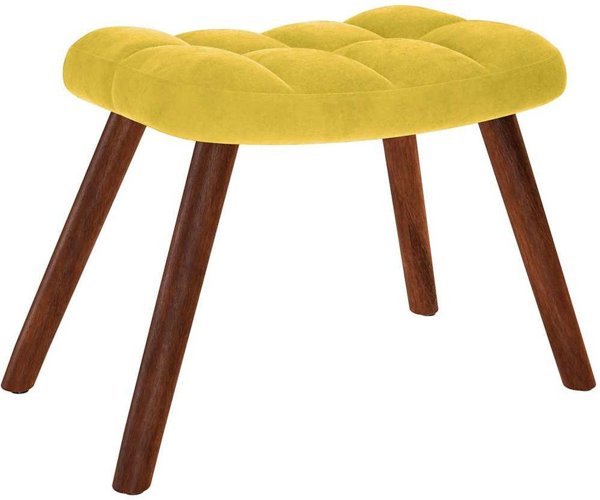 vidaXL Πολυθρόνα Relax με Σκαμπό Βελούδινη Κίτρινη για το Σαλόνι