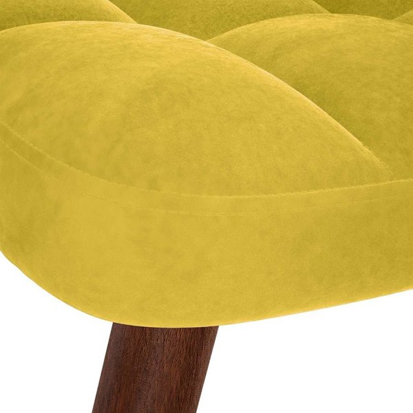 vidaXL Πολυθρόνα Relax με Σκαμπό Βελούδινη Κίτρινη για το Σαλόνι