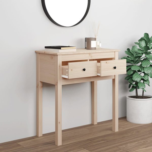 vidaXL vidaXL Stolik konsolowy, 70x35x75 cm, lite drewno sosnowe
