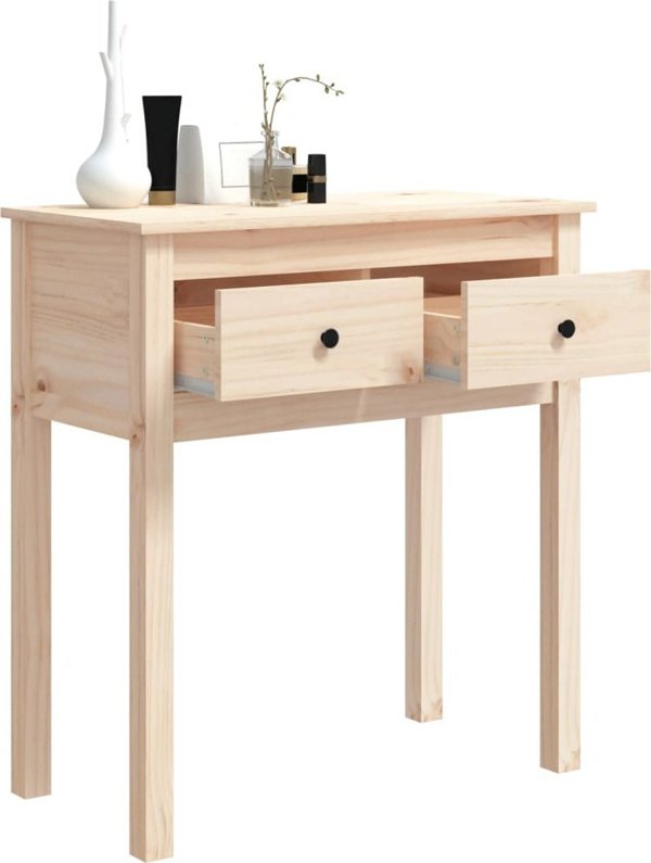 vidaXL vidaXL Stolik konsolowy, 70x35x75 cm, lite drewno sosnowe