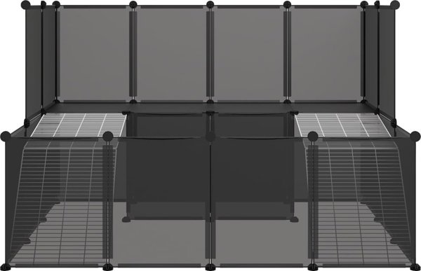 vidaXL Κλουβί για μικρά ζώα, μαύρο, 143x107x93 εκ., PP και ατσάλι