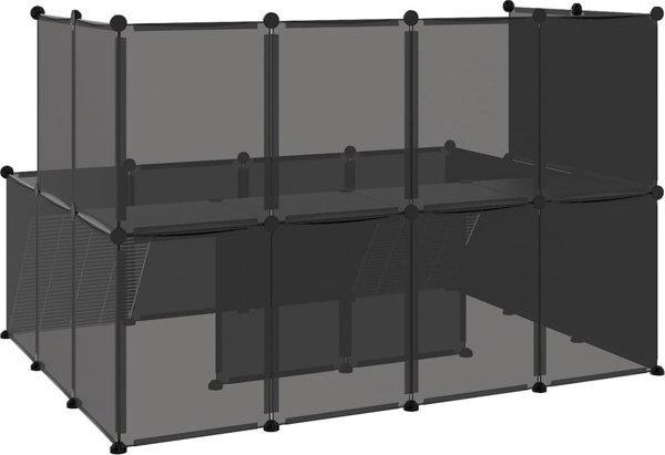 vidaXL Κλουβί για μικρά ζώα, μαύρο, 143x107x93 εκ., PP και ατσάλι