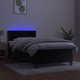 vidaXL Κοντινενταλ κρεβάτι με στρώμα και LED, μαύρο βελούδο 90x190 cm