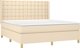 vidaXL Κρεβάτι Continental με Στρώμα, Κρεμ, Υφασμάτινο, 180x200 εκ.