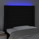 vidaXL Κεφαλάρι κρεβατιού με LED, μαύρο, 103x16x118/128 εκ., ύφασμα