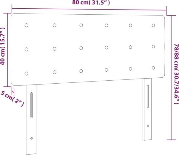 vidaXL Zaglowek do lozka z LED rozowy 80x5x78/88 cm aksamit