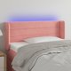 vidaXL Zaglowek do lozka z LED, rozowy, 103x16x78/88 cm, aksamit