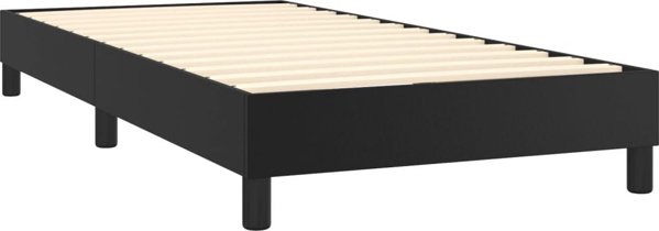 vidaXL Lozko kontynentalne z materacem czarne ekoskora 100x200cm