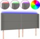 vidaXL Zaglowek do lozka z LED, ciemnoszary, 203x16x118/128cm, tkanina