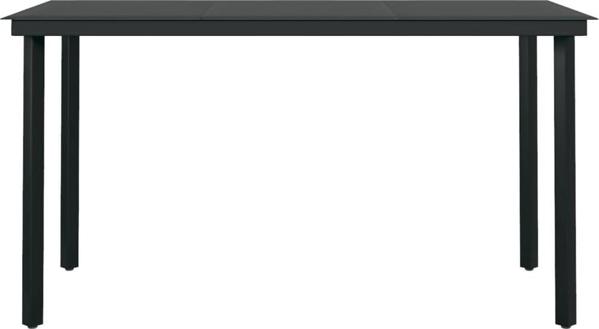 vidaXL Σετ επίπλων κήπου 7-τεμαχίων με μαξιλάρια, μαύρο