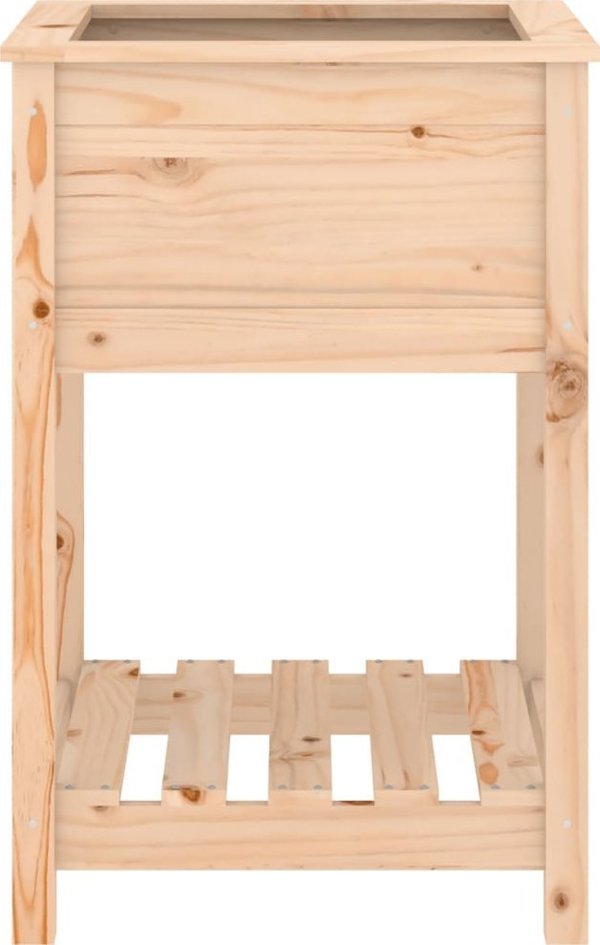vidaXL Γλάστρα με ράφι, 54x54x81 εκ, μασίφ πεύκο