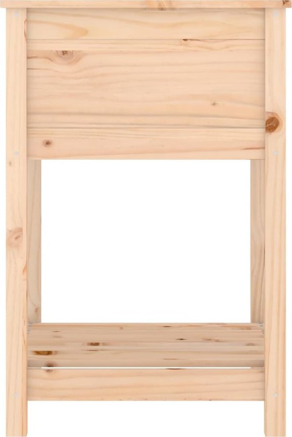 vidaXL Γλάστρα με ράφι, 54x54x81 εκ, μασίφ πεύκο