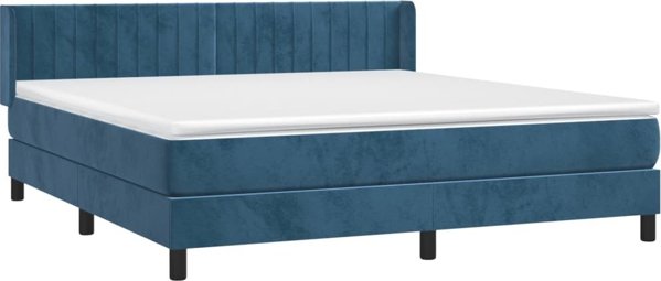 vidaXL Κρεβάτι kontynentalne με στρώμα, σκούρο μπλε, 160x200 cm