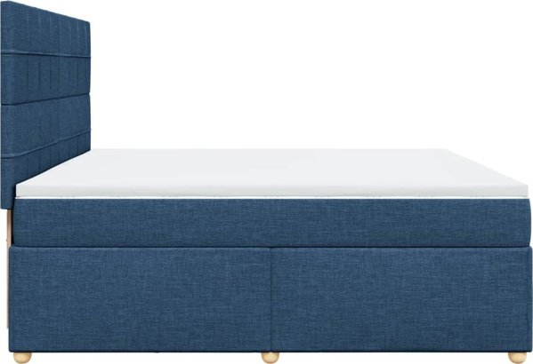 vidaXL Κρεβάτι Continental με στρώμα, μπλε, ύφασμα 200x200 εκ