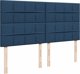vidaXL Κρεβάτι Continental με στρώμα, μπλε, ύφασμα 200x200 εκ