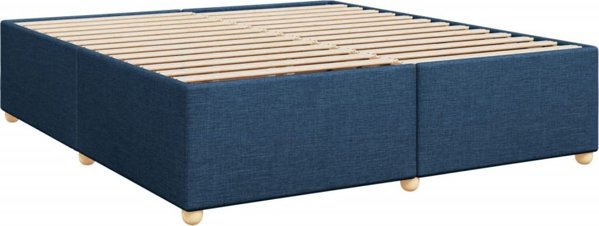 vidaXL Κρεβάτι Continental με στρώμα, μπλε, ύφασμα 200x200 εκ