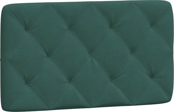 vidaXL Rama κρεβατιού με κεφαλάρι, σκούρο πράσινο, 90x200 εκ., βελούδινη