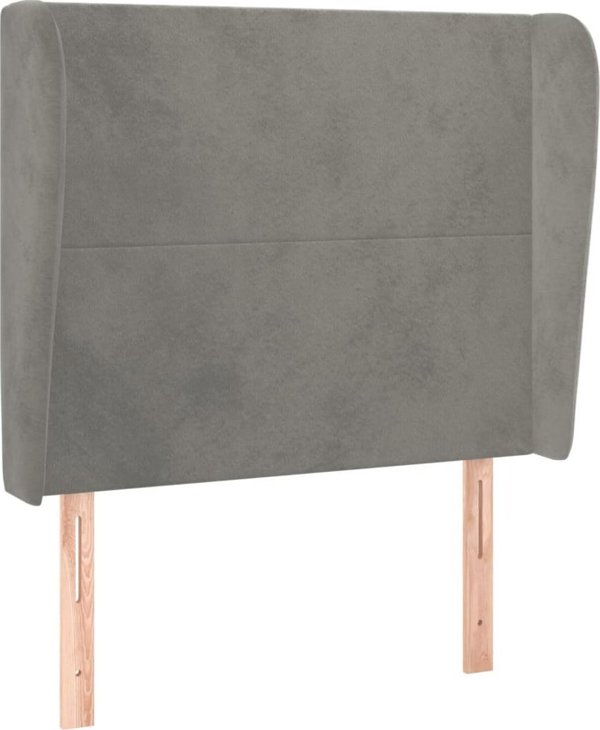 vidaXL Κεφαλάρι τύπου uszak, ανοιχτό γκρι, 103x23x118/128 εκ., βελούδο