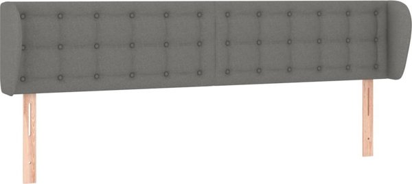 vidaXL Κεφαλάρι uszak σκούρο γκρι, 203x16x78/88 εκ., ύφασμα