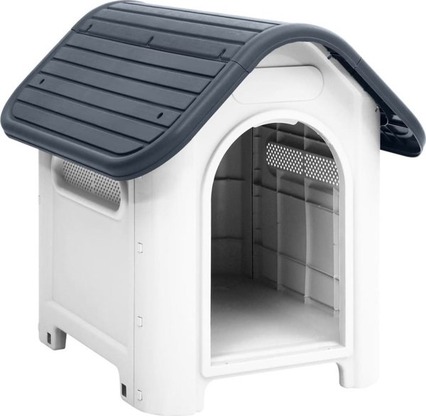 vidaXL vidaXL Buda dla psa, szara, 59x75x66 cm, polipropylen
