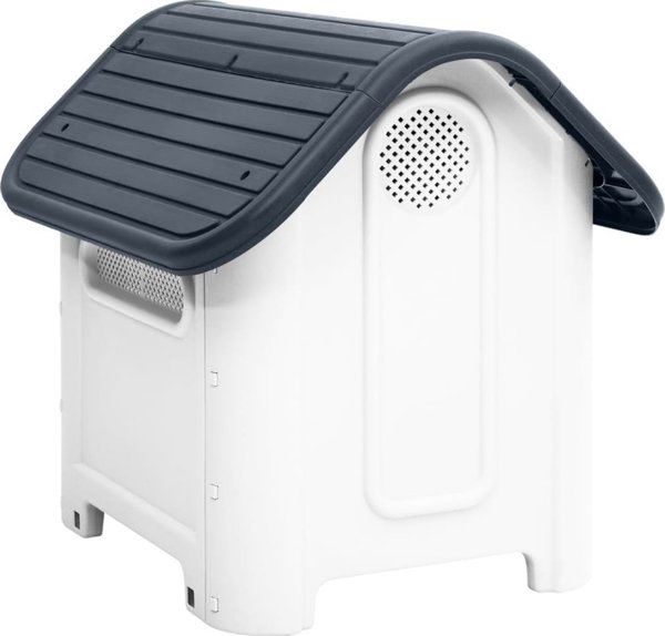 vidaXL vidaXL Buda dla psa, szara, 59x75x66 cm, polipropylen