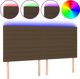 vidaXL Κεφαλάρι για κρεβάτι με LED, σκούρο καφέ, 200x5x118/128 εκ., ύφασμα