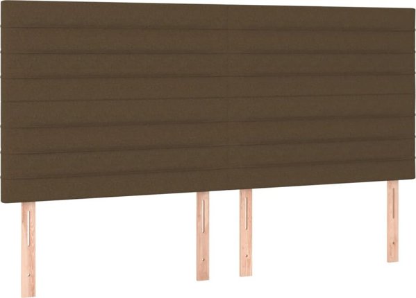 vidaXL Κεφαλάρι για κρεβάτι με LED, σκούρο καφέ, 200x5x118/128 εκ., ύφασμα