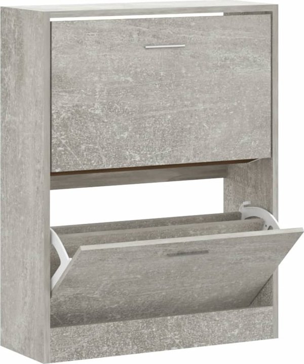 vidaXL Szafka na buty, szarosc betonu, 63x24x81 cm