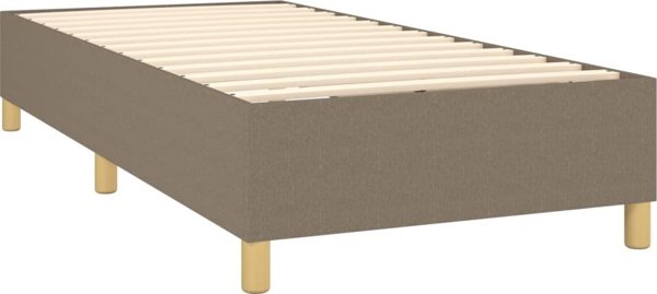 vidaXL Κρεβάτι Continental με στρώμα, taupe, 100x200 cm, ύφασμα