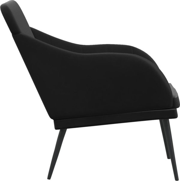 vidaXL Παγκάκι Μαύρο, 110x76x80 cm, επενδυμένο με βελούδο