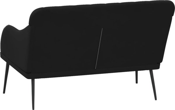 vidaXL Παγκάκι Μαύρο, 110x76x80 cm, επενδυμένο με βελούδο