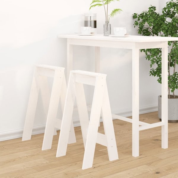 vidaXL Stolki, 2 szt., biale, 40x40x75 cm, lite drewno sosnowe