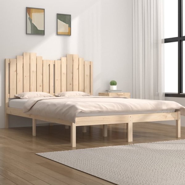 vidaXL Rama κρεβατιού από συμπαγές ξύλο πεύκου 140x200 cm