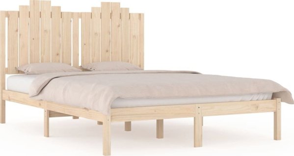 vidaXL Rama κρεβατιού από συμπαγές ξύλο πεύκου 140x200 cm