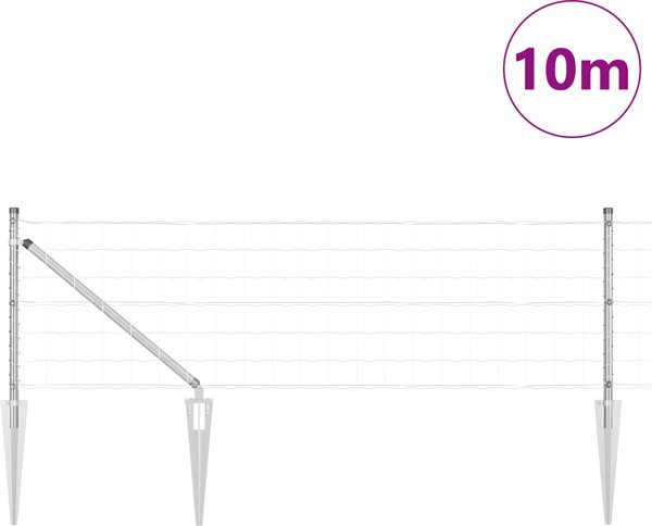 vidaXL Ogrodzenie Euro z 7 kolcami 0.4x10 m Stal ocynkowana