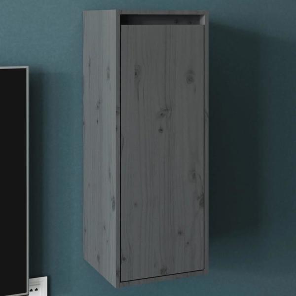 vidaXL Ντουλάπι τοίχου, γκρι, 30x30x80 εκ, συμπαγές πεύκο