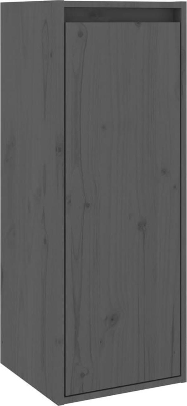 vidaXL Ντουλάπι τοίχου, γκρι, 30x30x80 εκ, συμπαγές πεύκο